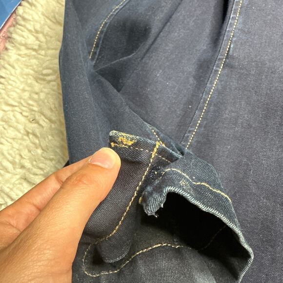 Lauren Ralph Lauren Denim Jacket Leather Collar Barn Jacket Lightweight Button - Picture 15 of 15